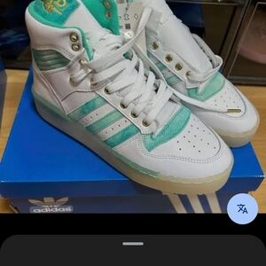 adidas White and Teal Sneakers